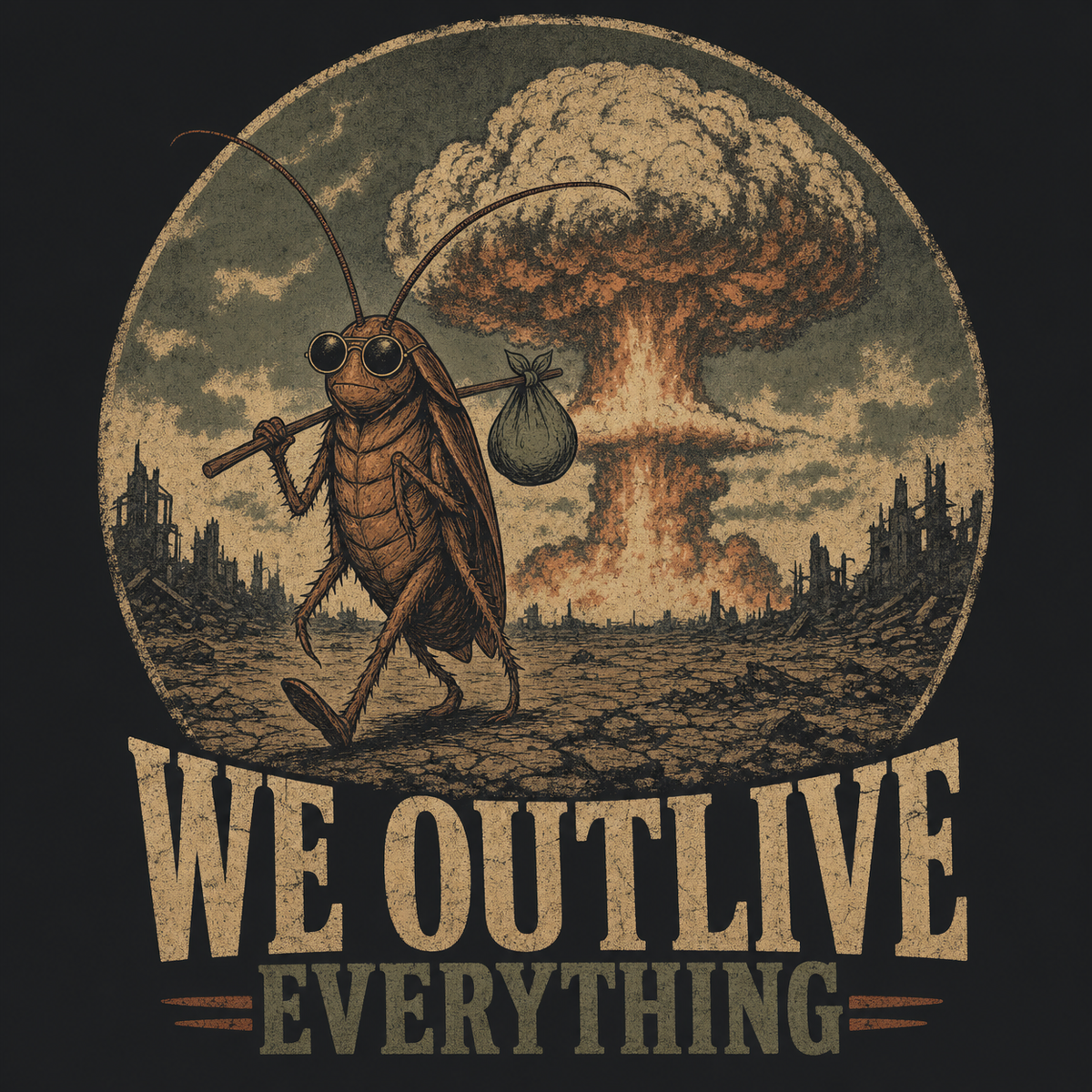 Outlive Everything – Cockroach Janta Party Oversized T-Shirt