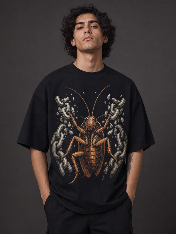 Break the Chains – Cockroach Janta Party Oversized T-Shirt
