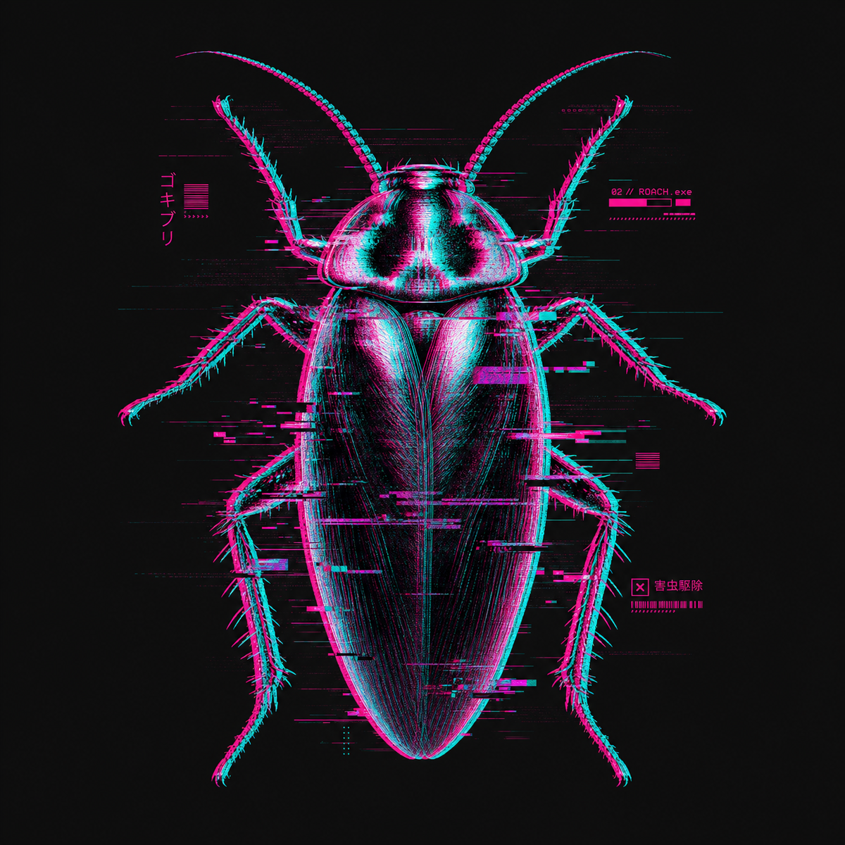 Glitch Roach – Cockroach Janta Party Oversized T-Shirt