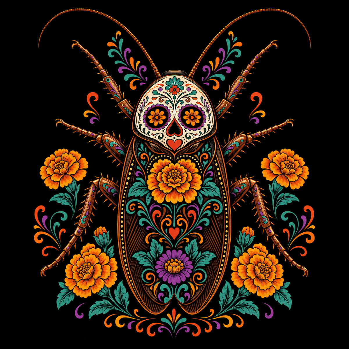 Día de la Cucaracha – Cockroach Janta Party Oversized T-Shirt