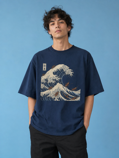 The Great Wave – Cockroach Janta Party Oversized T-Shirt