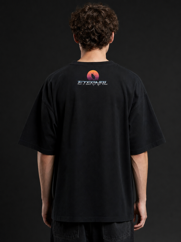 Synthwave Roach – Cockroach Janta Party Oversized T-Shirt