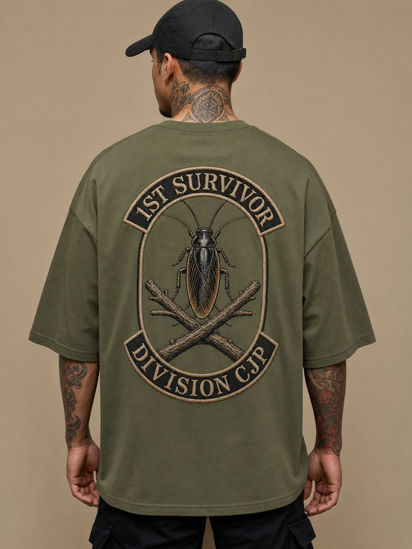 Survivor's Badge – Cockroach Janta Party Oversized T-Shirt