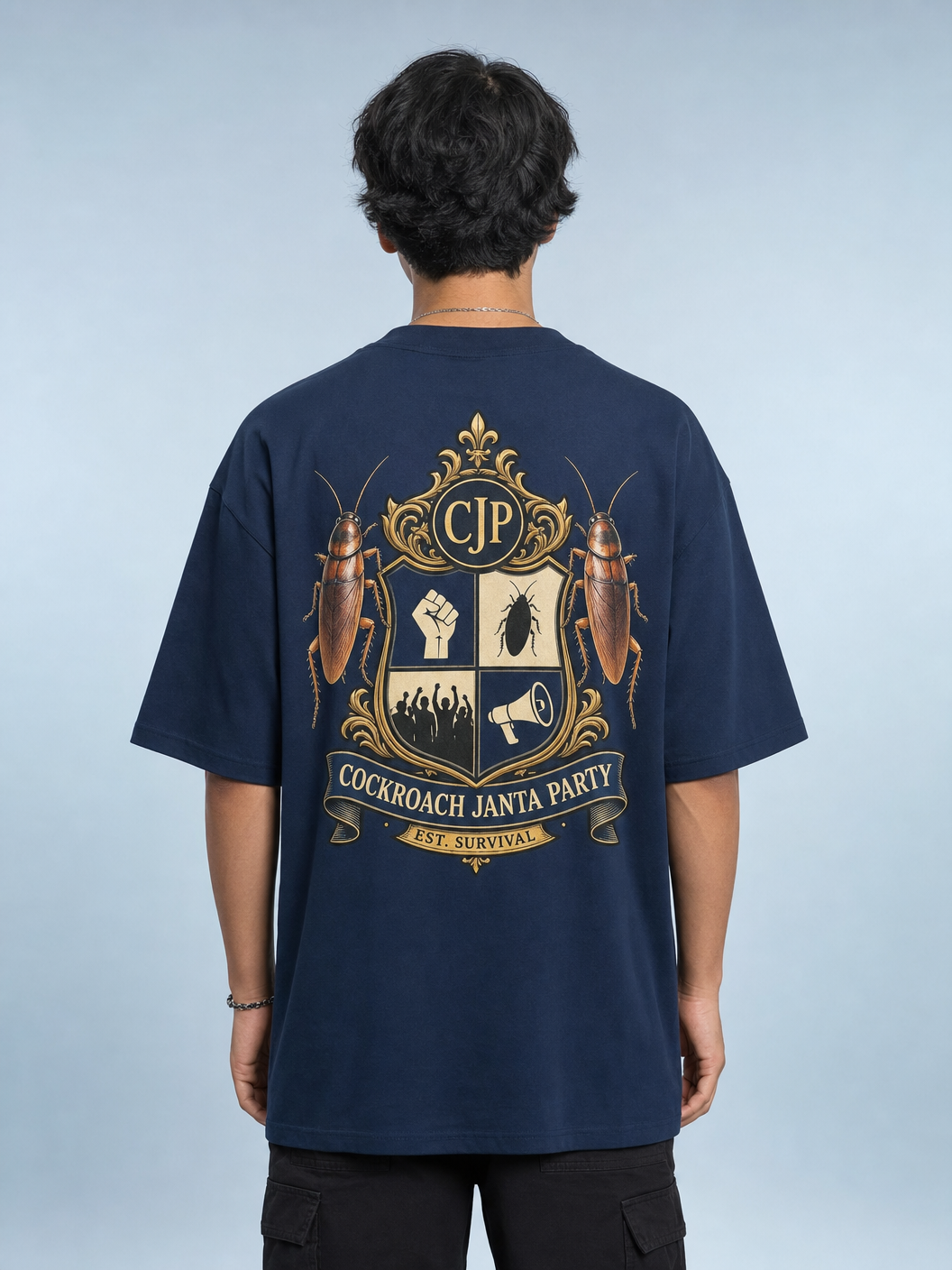 Party Emblem – Cockroach Janta Party Oversized T-Shirt