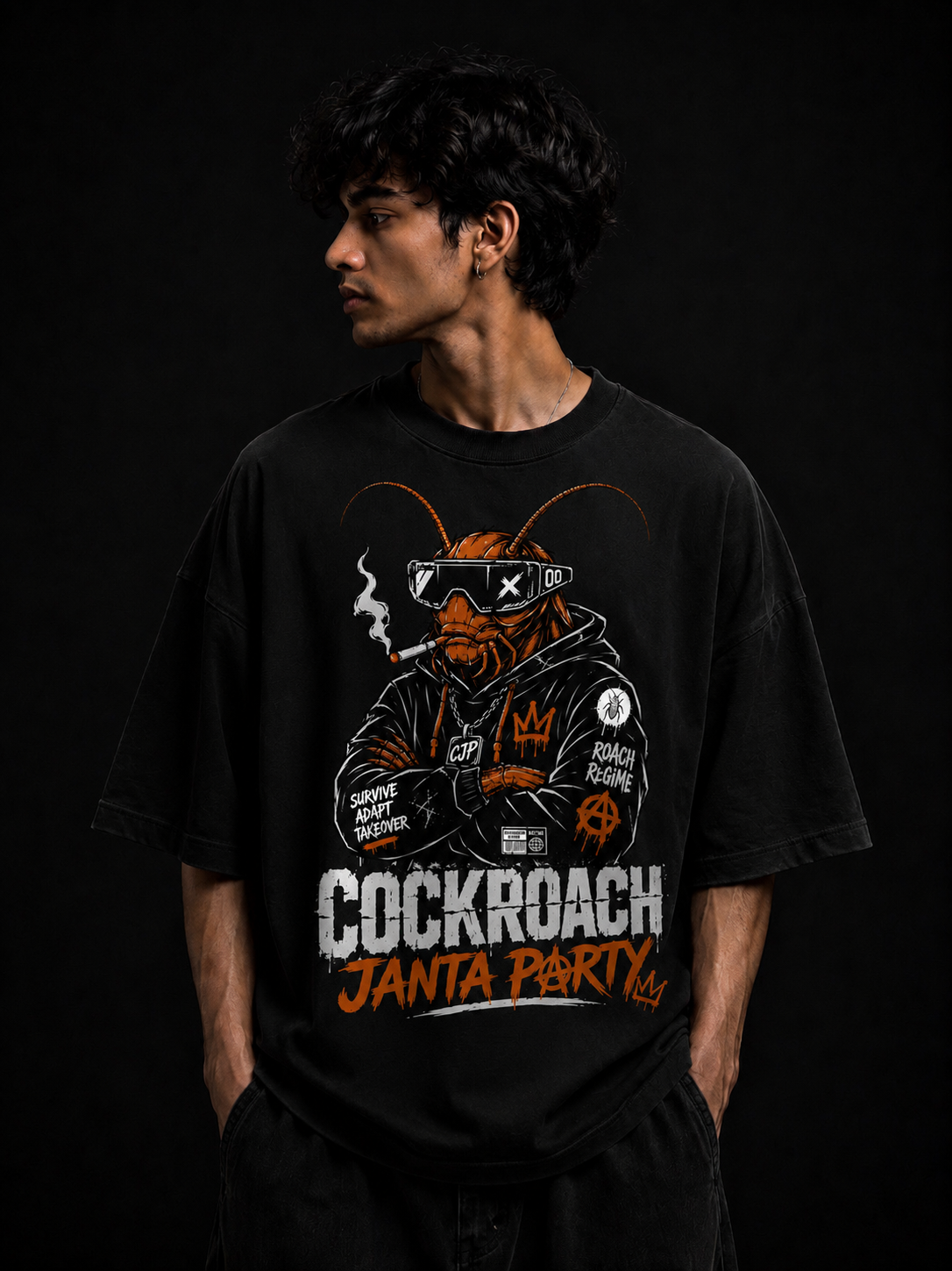 THE PARTY MANIFESTO — Cockroach Janta Party Oversized Tee